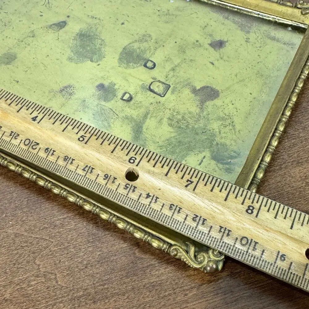 Vintage Gilded Brass 5x7 Picture Frame Ornate Hollywood Regency Easel Back
